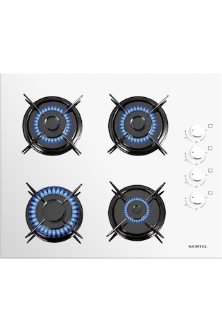 Kumtel KO-40 TAHDF - DA6-835 Beyaz Cam Ankastre Set