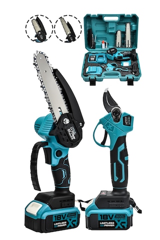 Assur ASR1013 18V Dal Budama Makası + Testeresi 2li Set Mavi