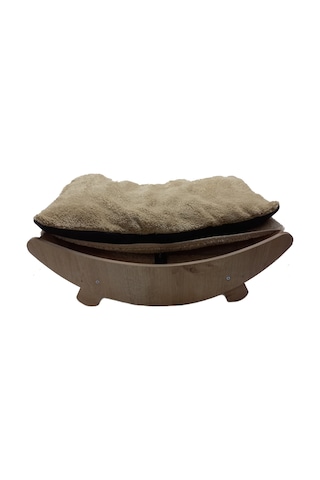 Optimal Ahşap Kedi Köpek Gondol Sallanır Yatak 50 x 30 CM + Minder