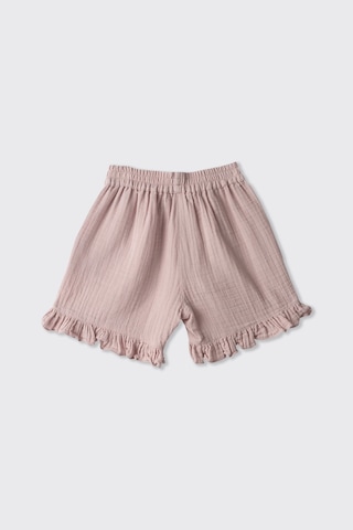 Panço Kız Çocuk Yumuşak Dokulu Müslin Şort Mavi Pembe