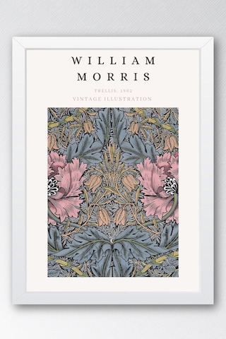 William Morris Trellis 1862 Çerçeveli Tablo - Eklektik Tarz Duvar Dekoru