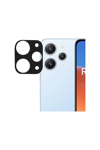Xiaomi Redmi 12 Kamera Lens Koruyucu Cam Siyah Renkli