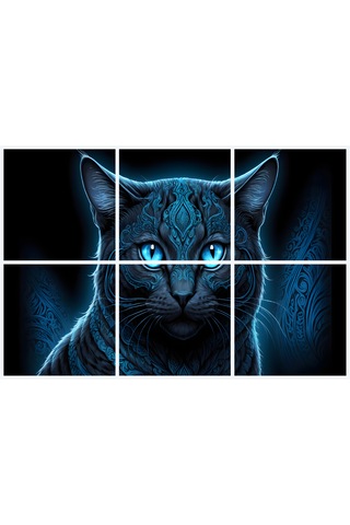 Mavi Kedi - Pwc Tablo - Ev&ofis Dekorasyonu