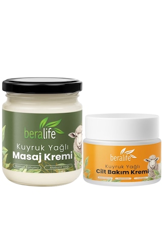 Beralife Kuyruk Yağlı Masaj Kremi 210 ML + Kuyruk Yağlı Cilt Bakım Kremi 50 ML