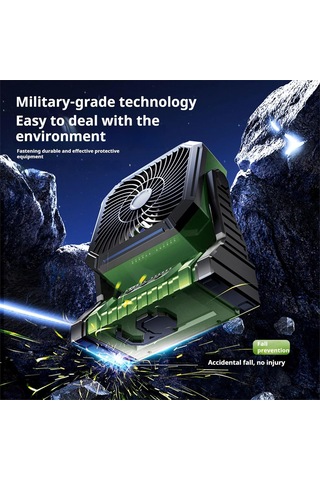 Taşınabilir Açık Hava Kamp Fanı - 5400mah Pil Yeşil
