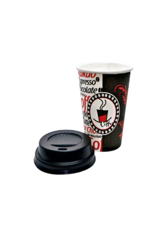 8 oz Siyah Beyaz Kapaklı Americano Kahve Bardak 250 ml 100 Adet