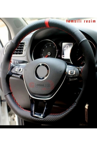 Fiat Albea Direksiyon Kılıfı Alkantra Karbon Yüzüklü Model 514334620
