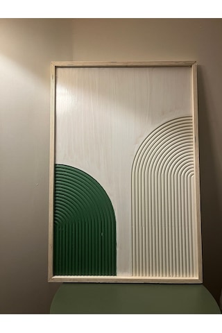 Cıgılwood Green Beıge Belt Ahşap Bohem Tablo
