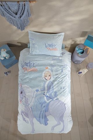 Clasy Ranforce Tek Kişilik Nevresim Takımı Winter Princess V1 Turkuaz Çok Renkli