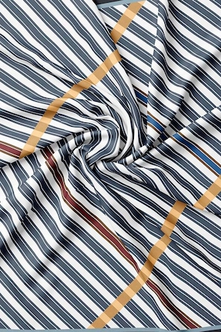Vakko Twill İpek Eşarp - 41092 - Antrasit Ekru Antrasit Ekru