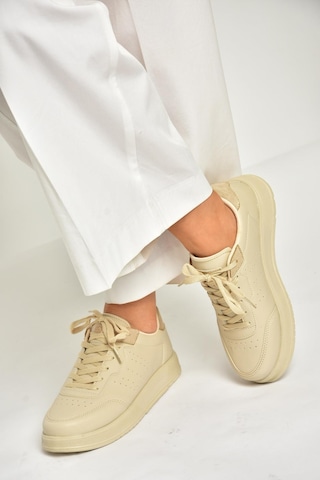 Fox Shoes U702015809 Bej Spor Ayakkabı Sneakers Bej-suni Deri Bej