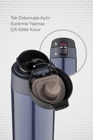 Lunetherm Sızdırmaz Vakumlu Çift Katmanlı Çelik Termos - LACİVERT Lacivert