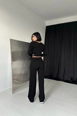 Defymoda Siyah Triko Takım Siyah