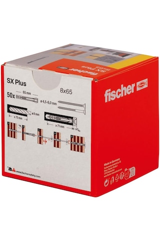 Fischer Sx Plus 8x65 Mm Plastik Genişlemeli Dübel - 50 Adet