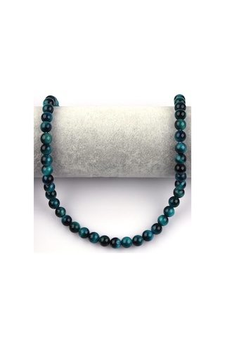 Turkuaz Kaplan Gözü Doğal Taş Dizi 8 Mm Küre Kesi Altın