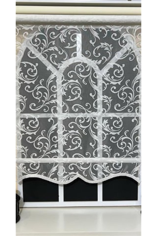 Çift Mekanizmalı Ekru Beyaz Tül Perde Ve Ekru Stor Perde Stb45251-v01