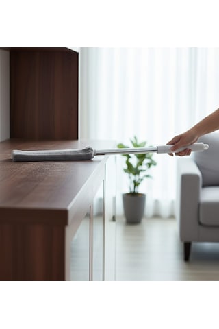 Nobera Teleskopik Uzun Saplı Esnek Toz Alma Mopu Petek Ve Koltuk Altı Temizleyici Fırça + 1 Adet Yedek Bezli