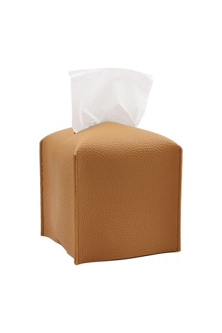 Dianziye Kahverengi Küçük Pu Deri Mendil Kutusu - Ev Otomobil Dekoratif Kullandım, Pratik Ve Dayanıklı