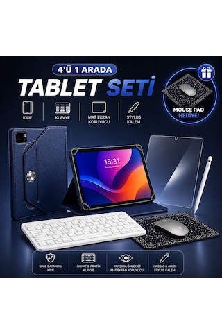 ÜCRETSİZ KARGO Samsung Galaxy Tab A11+ Uyumlu 4 Lü Tablet Seti Klavye + Kılıf + Kalem (0) SÜPER 1.499 TL