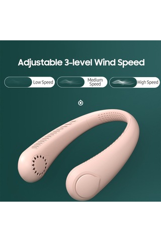 Vkemall Taşınabilir Boyun Fanı - 3 Hızlı Şarjlı 1800mah Pil İle Spor Ve Seyahat İçin