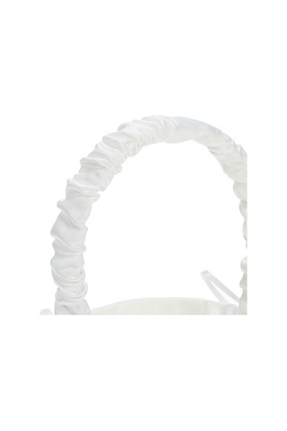 Joyjadehub Beyaz Saten Düğün Çiçek Kızı Sepeti Çiçek Dekorasyonu