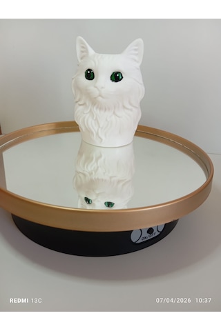 Kedi Figür Kalemlik Beyaz