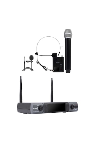 Westa Wm-202ht Çift Telsiz Mikrofon Seti 1 El + 1 Yaka/headset Kablosuz Mikrofon - 8697314964396