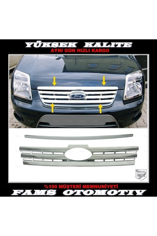 Ford Connect Krom Ön Panjur+Kaput Çıtası 2 Prç. 2009-2014 P. Çelik Uyumlu