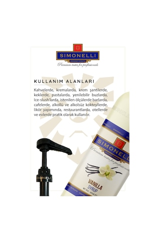 Simonelli Vanilya Kahve Şurubu 70 ML + Pompa