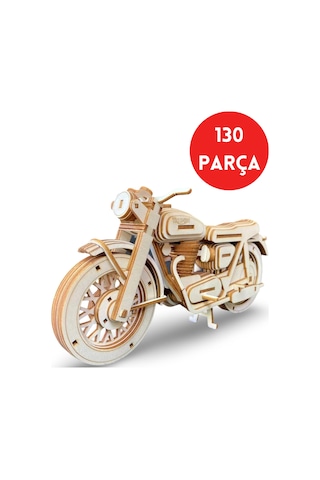 Bonneville 650 Ahşap Motosiklet Maketi - 130 Parça 3d Puzzle Model