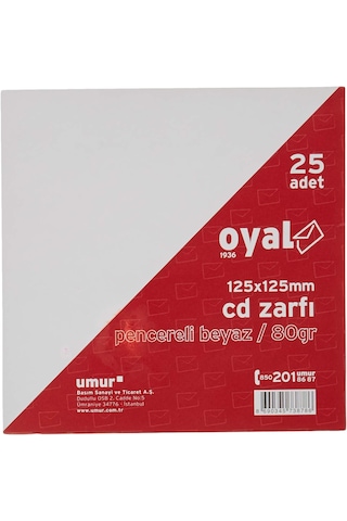 Beyaz Cd Zarfı 25 Adet 12,5x12,5cm