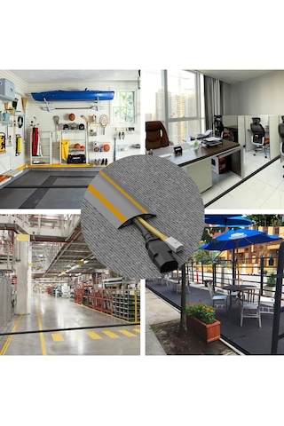 Greentech Esnek Kablo Kanalı Şeritli Gri / Gt-kk09