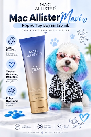 Mac Allister Kedi Köpek Tüy Boyası Mavi Renkli 125 Ml