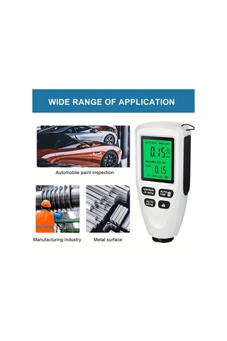 Honeybeeshop Beyaz Hw300 Mını Yüksek Hassasiyetli Kaplama Kalınlık Ölçer 15mm Lcd Ekranlı Pil İle Çalışan Abs Reçine