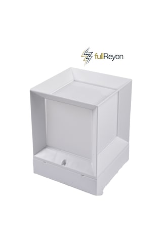 Kare Küp Bahçe Aydınlatma Armatürü Set Üstü Dekoratif Aplik Beyaz