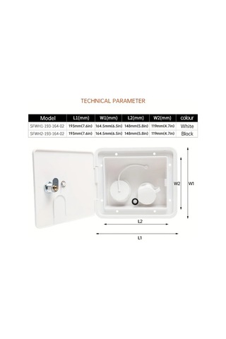 Xuweiwei Sfwh1 193 164 02 Güvenli Kilitlenebilir Karavan Su Dolum Ünitesi Kare Yerçekimi Beslemeli Giriş Hortumlu Harici Genişleme Uyumlu Tatlısu Sistemleri