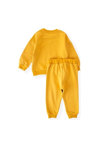 Cigit Basıc Karyoka Detaylı Sweatshirt Takım 3-8 Yaş Hardal Sarı Hardal Sarı