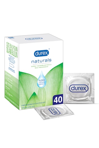 Durex Naturals Prezervatif 40'lı