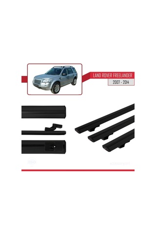 Land Rover Freelander 2007-2014 Arası İle Uyumlu Basic Model Ara Atkı Tavan Barı Siyah 3 Adet