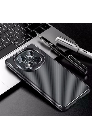 Xiaomi Redmi Note 14 Pro Plus Kılıf Karbon Desenli Koruyucu Kapak