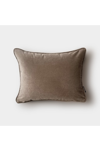 "taupe" Kadife Düz Kırlent Kılıfı - 30x40 Koyu Kahverengi