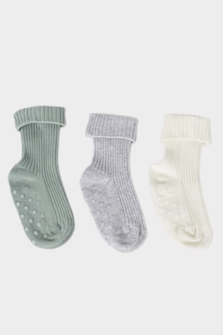 Defacto Kız Bebek Kaydırmaz Taban 3lü Pamuklu Uzun Çorap E4760a5nsgn2 Yeşil
