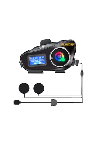 Always Q58 Max 500m Telsiz Mesafeli Motosiklet Kaskı İnterkom Çift Sürücü İletişimi Mp3 Fm Radyo