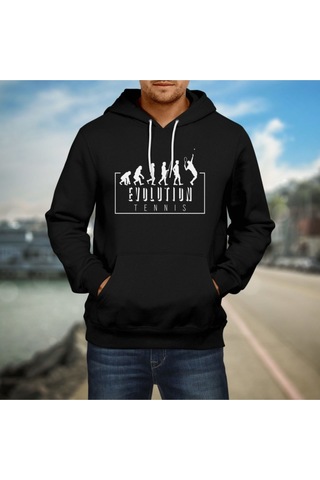 Pisa Art Darwin Style Unisex Siyah Kapişonlu Sweatshirt Hrmsw4335 Siyah