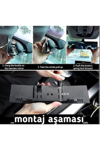 Ilave Oto Iç Dikiz Aynası Düz Makaslı Geçmeli 270mm