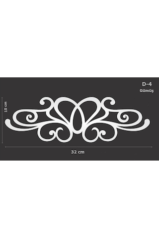 Dekoratif Aynalı Pleksi Mobilya Dolap Süsü 32 X 10 Cm D-4 (220072406)