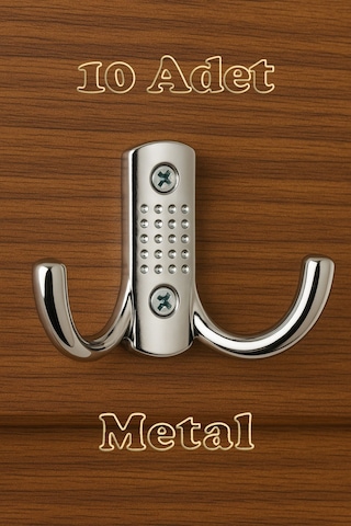 Noktalı Portmanto Vestiyer Duvar Dolap Elbise Askısı Krom Metal Kapı Askılığı Askılık 10 Adet Krom