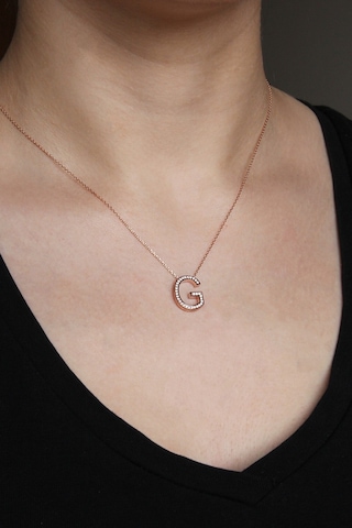 925 Ayar Gümüş Rose G Harfi Kolye - 23089701 Rose Gold