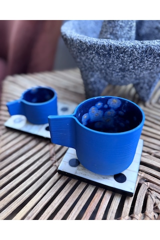 Argile Rouge - Upsala Porselen Americano Bardağı 3d Printed & El Yapımı Lacivert