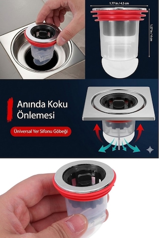 Tuvaletl Banyo Duş Giderleri İçin Süzgeç Çek Valfi Koku Önleyici, Böcek Geçirmez, Çekirdekli